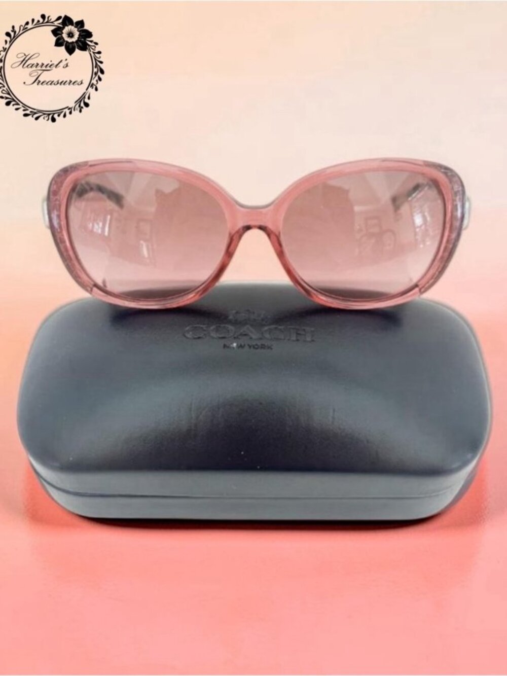 Coach Rose-Tinted Oval Sunglasses